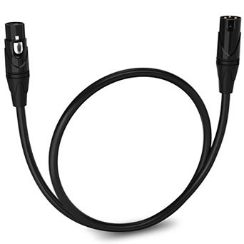 LyxPro XLR Cable, 1.5 Feet Male-to-Female, 3 Pin Mic Cable