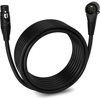 LyxPro Right Angle Male-to-Female XLR Microphone Cable 25ft