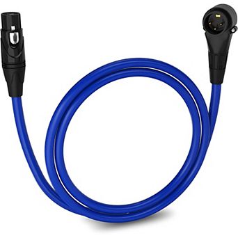 LyxPro Right Angle Male-to-Female XLR Microphone Cable 3ft