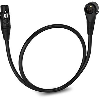 LyxPro Right Angle Male-to-Female XLR Microphone Cable 1,5ft