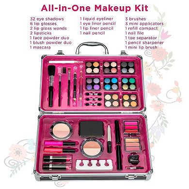 Vokai Makeup Kit Gift Set, Pink Case Makeup Set with Carrying Handle & Accessories