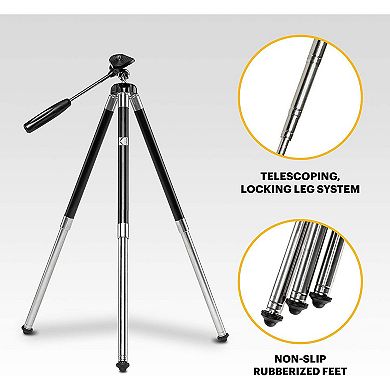 Kodak PhotoGear 42” Camera Tripod, Compact Tripod for Camera with Remote