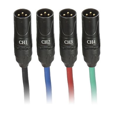 LyxPro 4-Channel XLR to Cat6 Ethercon Cable, 3 Ft Female Connector