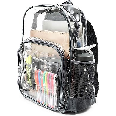 Clear Backpack For Stadium, Heavy Duty Pvc (17.5 X 12.5 X 6 In)