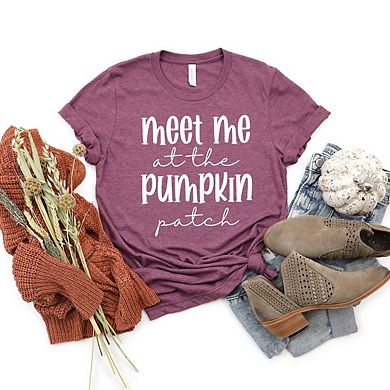 Meet Me At The Pumpkin Patch Script Short Sleeve Graphic Tee