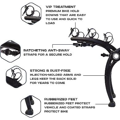 Saris Bones EX Trunk Bike Rack, Bike Rack for Car and SUV, 3 Bikes