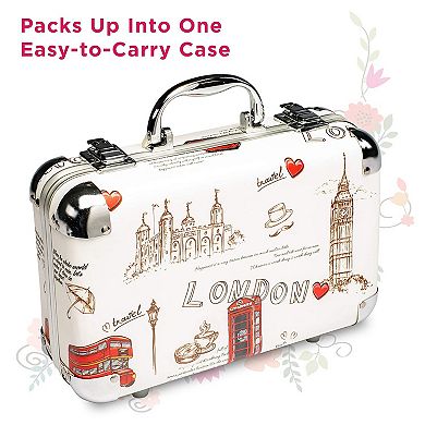 Vokai Makeup Kit Gift Set, London Case Makeup Set with Carrying Handle & Accessories