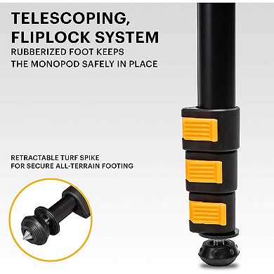 Kodak PhotoGear 72” Portable Monopod for Cameras with Retractable Spike