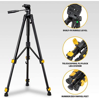 Kodak PhotoGear 62” Camera Tripod, Compact Tripod for Camera and Smarphone