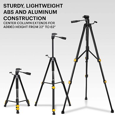 Kodak PhotoGear 62” Camera Tripod, Compact Tripod for Camera and Smarphone