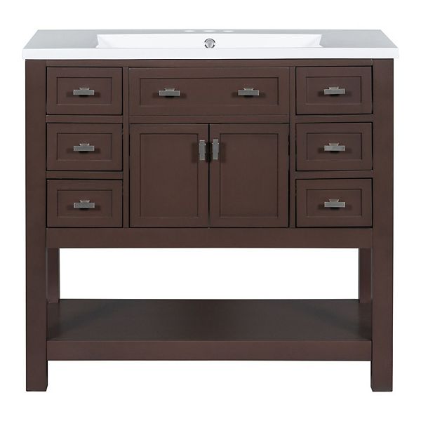 F.C Design 36'' Bathroom Vanity with Top Sink, Modern Storage