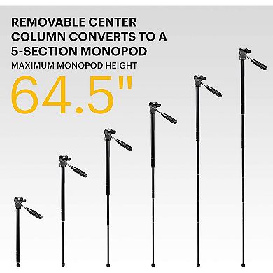 Kodak PhotoGear 2-in-1 Camera Tripod & Monopod, 70” Compact Tripod for Camera w/Remote