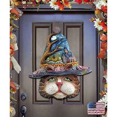 Halloween Eve Cat Halloween Door Decor by G. DeBrekht - Thanksgiving Halloween Decor