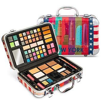 Vokai Makeup Kit Gift Set, New York Case Makeup Set with Carrying Handle & Accessories