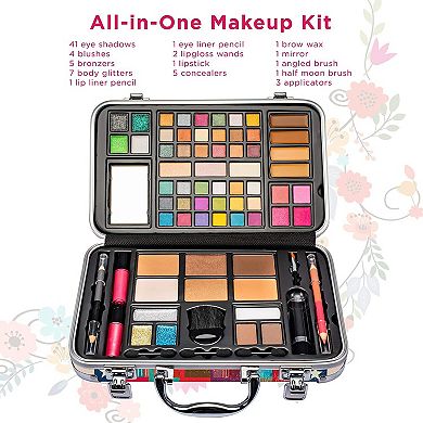 Vokai Makeup Kit Gift Set, New York Case Makeup Set with Carrying Handle & Accessories