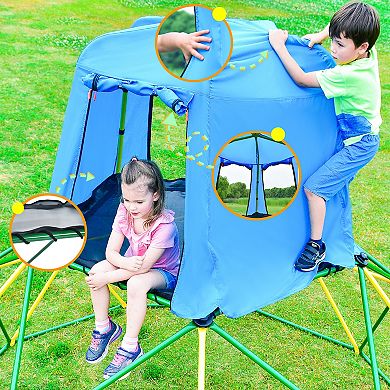 F.C Design Kids Climbing Dome with Canopy & Playmat - 10 ft Geometric Jungle Gym, Play Center for Active Play