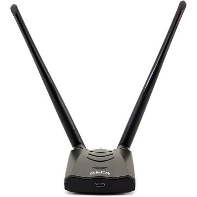 Alfa AWUS036AC Adattatore USB Wi-Fi Dual-Band - 2 Antenne 5dBi, 867 Mbps, AC, Per Penetration Test E Copertura Estrema