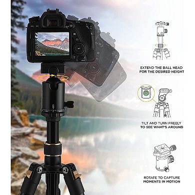 Kodak PhotoGear 63” Camera Tripod & Monopod, Tripod for Camera and Phone with Remote