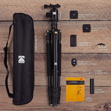 Kodak PhotoGear 63” Camera Tripod & Monopod, Tripod for Camera and Phone with Remote