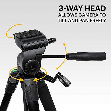 Kodak PhotoGear 62” Camera Tripod, Compact Tripod for Camera with Remote