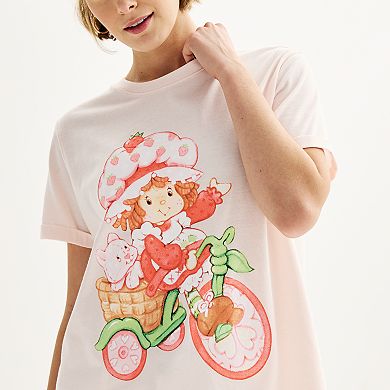Juniors' Strawberry Shortcake Bike Graphic Tee