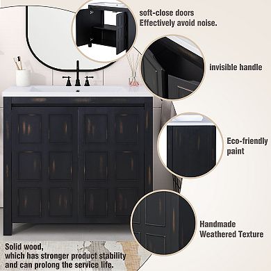 Merax 36" Bathroom Vanity Organizer With Sink