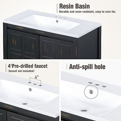 Merax 36" Bathroom Vanity Organizer With Sink
