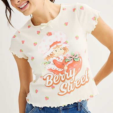 Juniors' Strawberry Shortcake "Berry Sweet" Scalloped Hem Graphic Tee