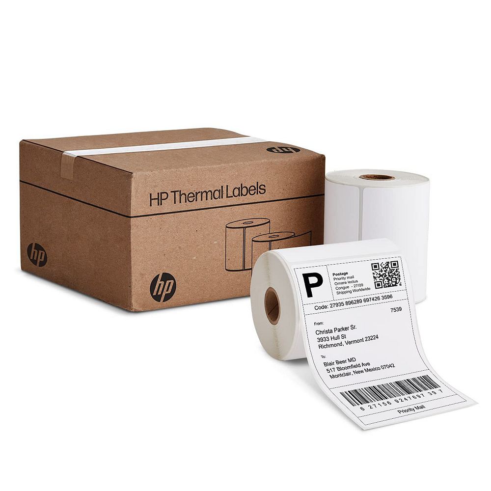 HP 4x6 in. Thermal Shipping Labels, 2 Paper Rolls, 250 Sheets x Roll