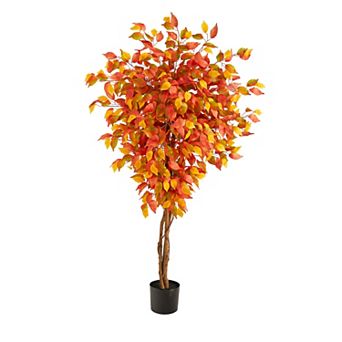 nearly natural 4.5ft. Artificial Autumn Fiddle Leaf Tree