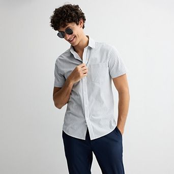 Men's FLX Tech Mesh Slim-Fit Short Sleeve Button-Down