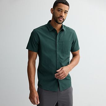 Men's FLX Tech Mesh Slim-Fit Short Sleeve Button-Down