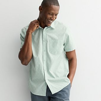 Men's FLX Tech Mesh Slim-Fit Short Sleeve Button-Down
