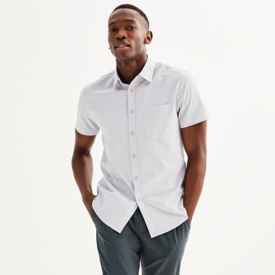 Men's FLX Tech Mesh Slim-Fit Short Sleeve Button-Down