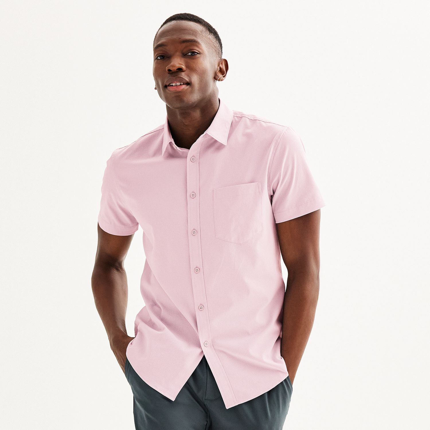 Mens Pink Casual Button-Down Tops | Kohl's