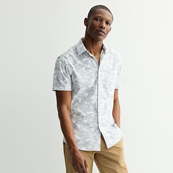Men's FLX Slim Performance Untucked-Fit Button Down Shirt