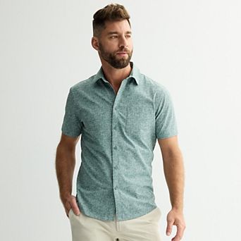 Men's FLX Slim Performance Untucked-Fit Button Down Shirt