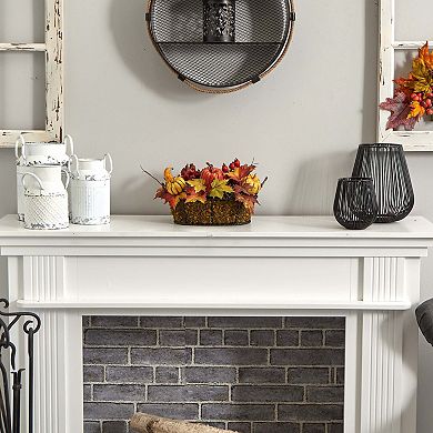 nearly natural Pumpkin, Gourd, Berry and Maple Leaf Artificial Arrangement