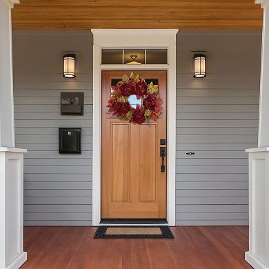 nearly natural 24" Peony Sedum Artificial Wreath