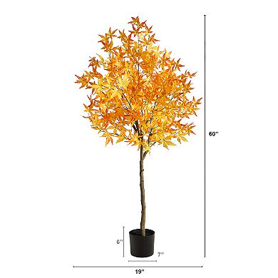 nearly natural 6ft. Autumn Fiddle Leaf Artificial Tree