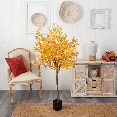 nearly natural 6ft. Autumn Fiddle Leaf Artificial Tree