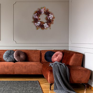 nearly natural 22" Fall Hydrangea and Rose Artificial Wreath