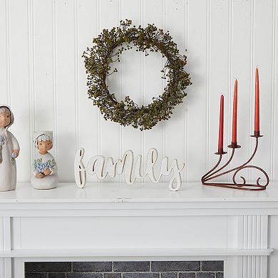 nearly natural 20" Artificial Gypsophila Autumn Wreath