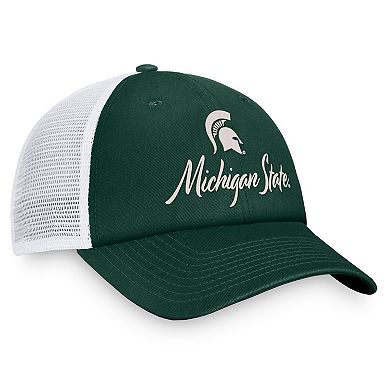 Women's Top of the World Green/White Michigan State Spartans Charm Trucker Adjustable Hat