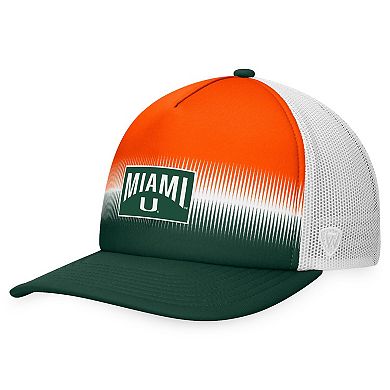 Men's Top of the World Green/Orange Miami Hurricanes Daybreak Foam Trucker Adjustable Hat