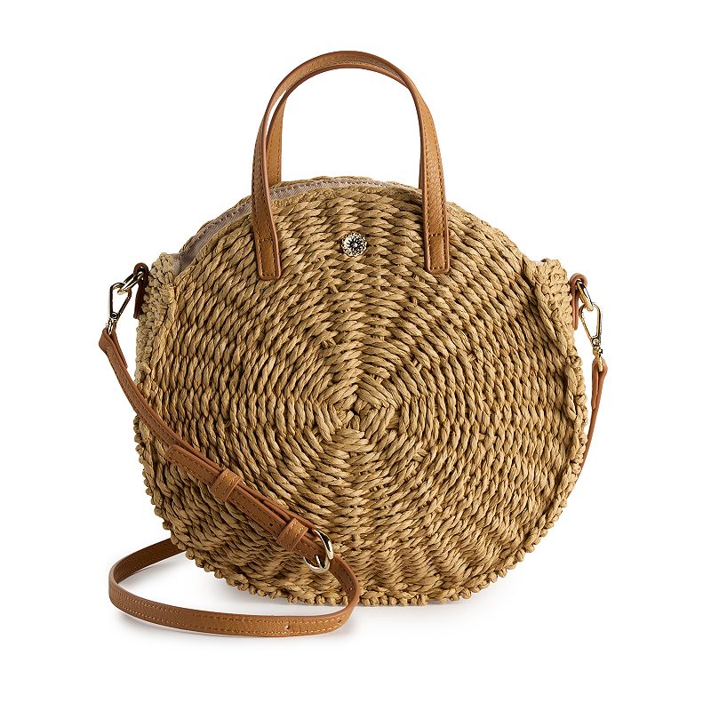 LC Lauren Conrad Cookie Crossbody Bag, Dark Natural