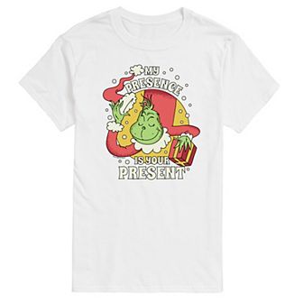 Big & Tall Dr. Seuss The Grinch My Presence Is Your Present Graphic Tee