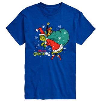 Big & Tall Dr. Seuss The Grinch Merry Grinchmas Toy Bag Graphic Tee