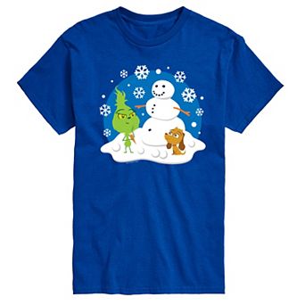 Big & Tall Dr. Seuss The Grinch Building Snowman Graphic Tee