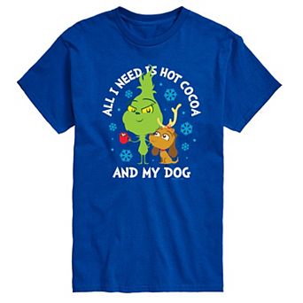 Big & Tall Dr. Seuss The Grinch Hot Cocoa And My Dog Graphic Tee